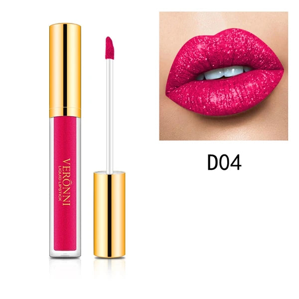 Diamond Shimmer Glitter Lip Gloss Waterproof Matte Glitter