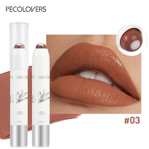 2-in-1 Nude Lipstick Matte Red Lip Balm Moisturizing 6 Colors Sandwich