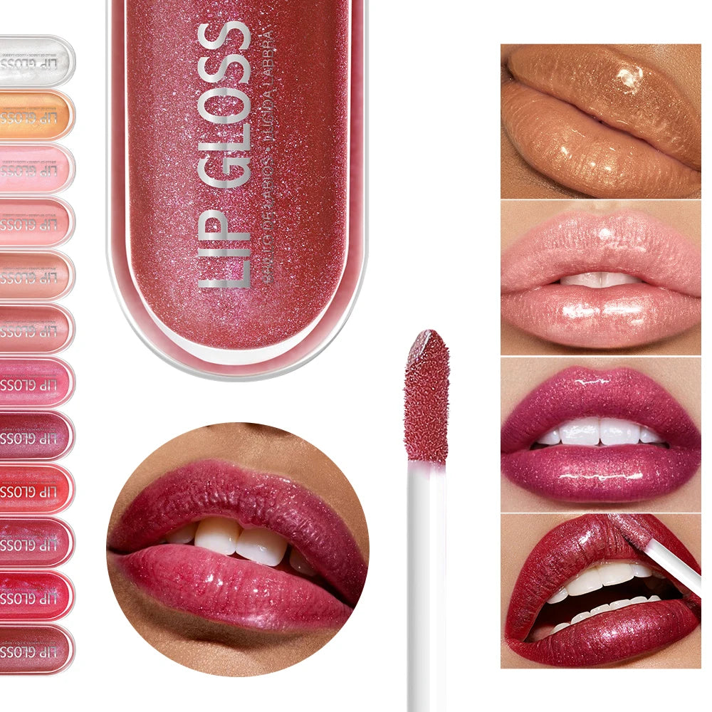 Colors Glitter Lip Gloss Long Lasting Diamond Pearlescent Metallic Liquid