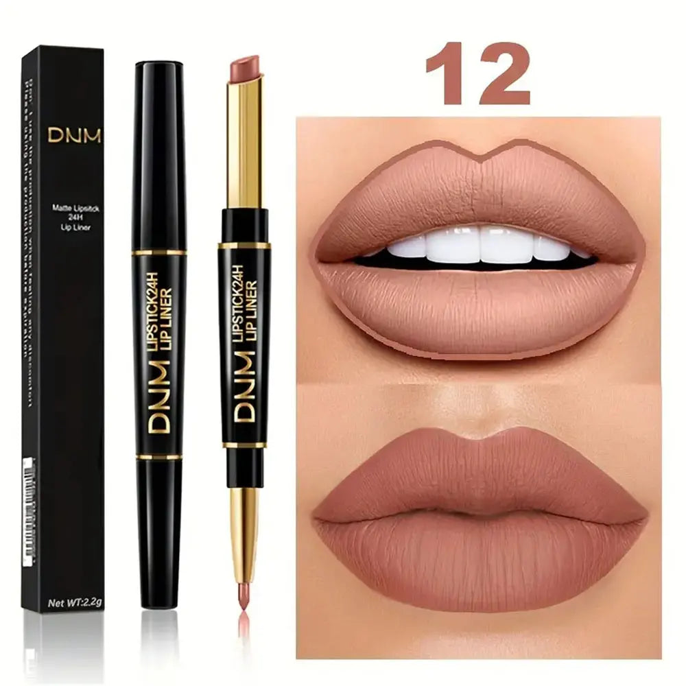 Double-ended Non-stick Long Lasting Lipstick Lip Liner