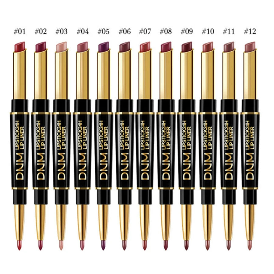 Double-ended Non-stick Long Lasting Lipstick Lip Liner