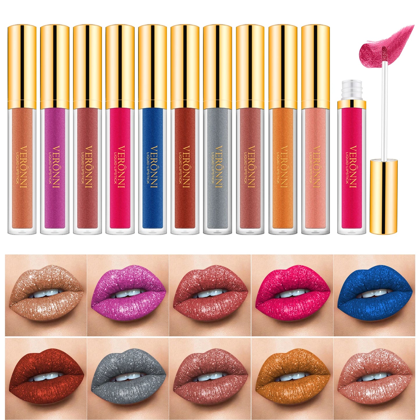 Diamond Shimmer Glitter Lip Gloss Waterproof Matte Glitter