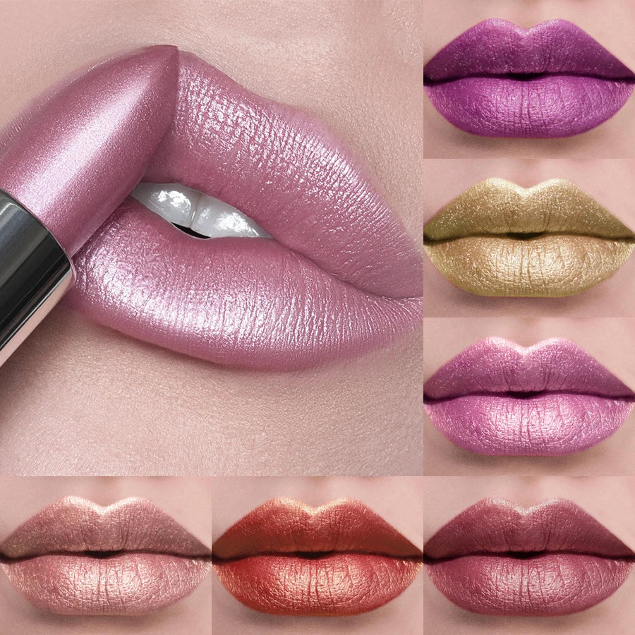 Bold & Intense Glitter Shiny Metallic Lipstick