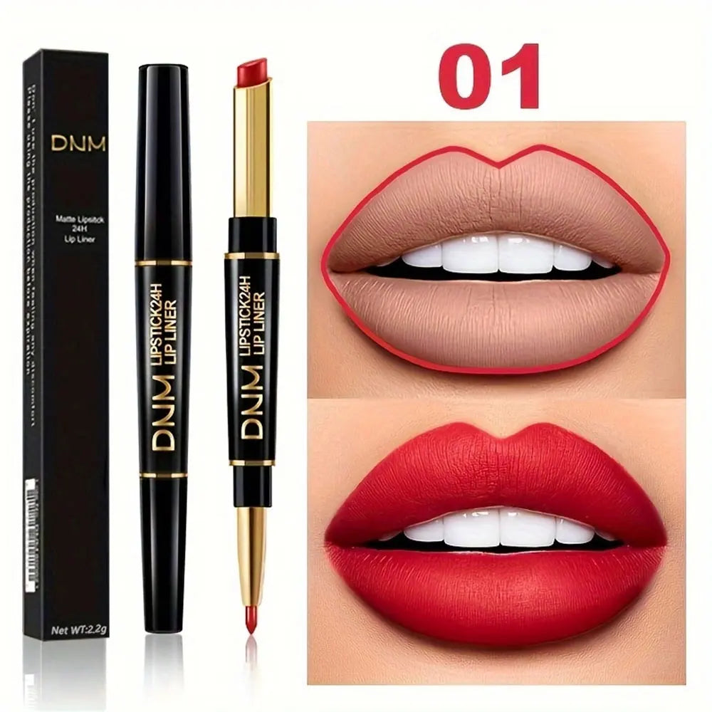 Double-ended Non-stick Long Lasting Lipstick Lip Liner