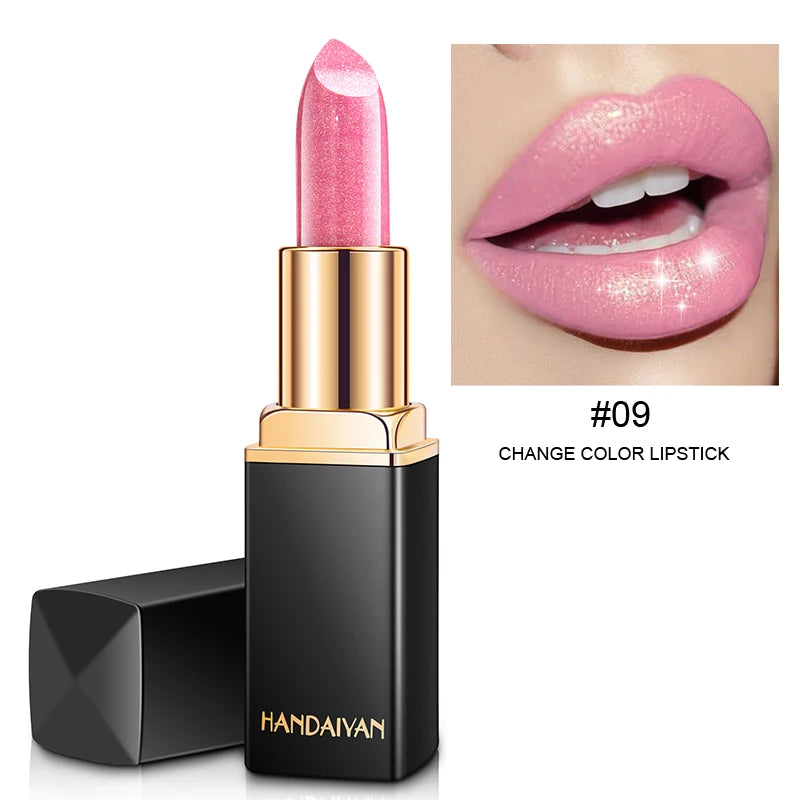 Black tube gold shiny lipstick, pearl moisturizing lipstick