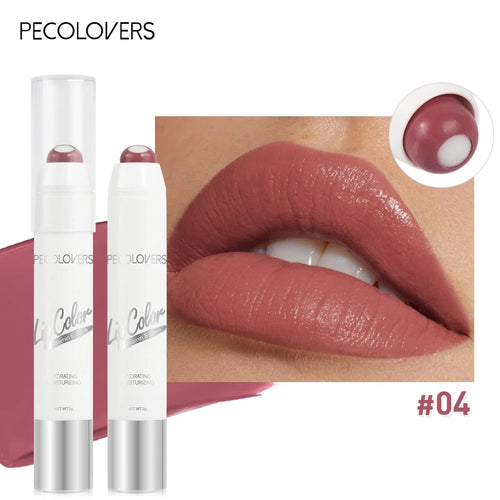 2-in-1 Nude Lipstick Matte Red Lip Balm Moisturizing 6 Colors Sandwich