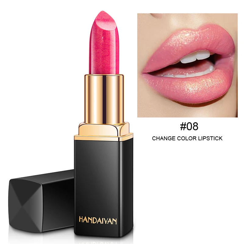 Black tube gold shiny lipstick, pearl moisturizing lipstick