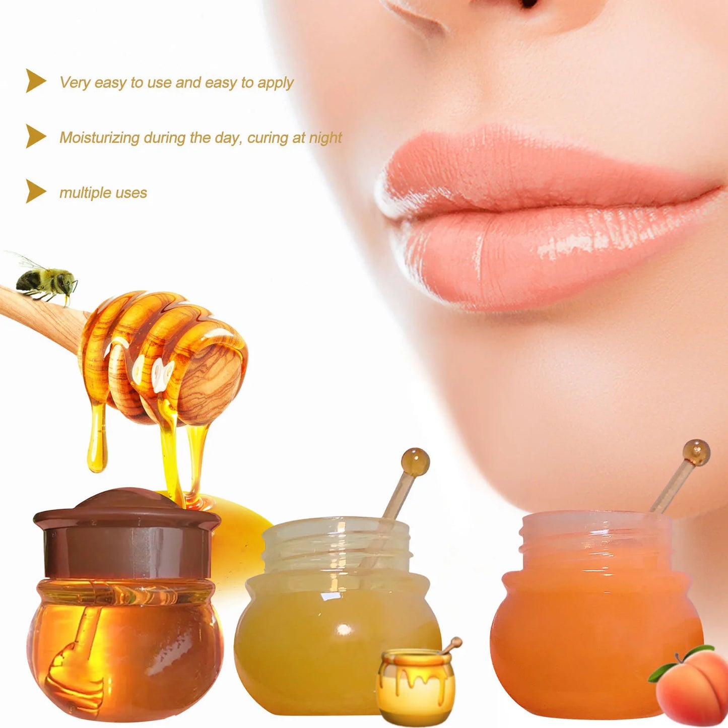 Beeswax Lip Balm Organic Honey Overnight Moisturizing Bee Hydrating Lip