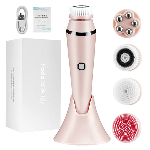 Electric 4 in1 Face Cleansing Brush Sonic Blackhead Exfoliating Face