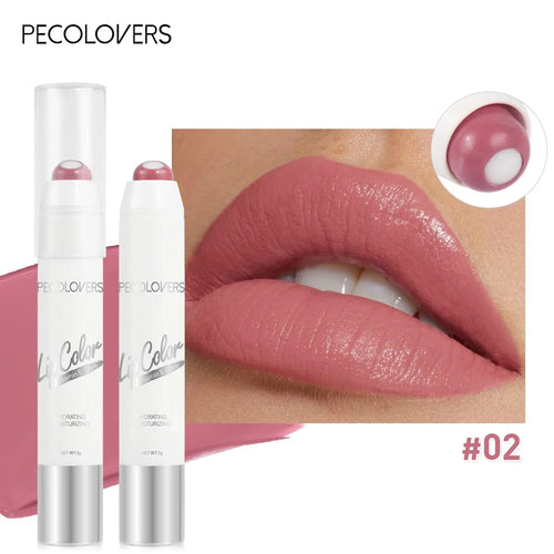 2-in-1 Nude Lipstick Matte Red Lip Balm Moisturizing 6 Colors Sandwich