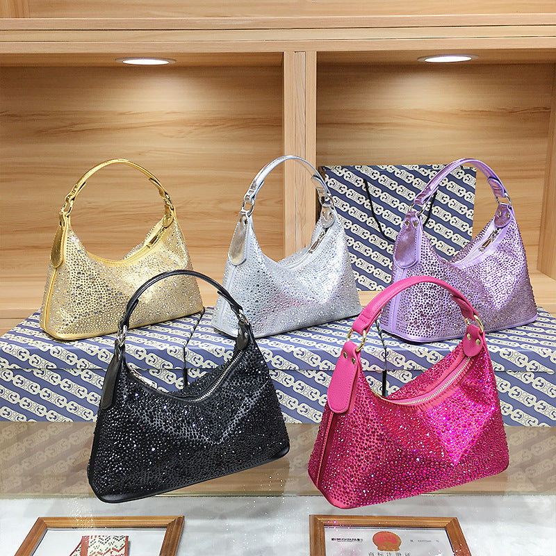 Delicate Rhinestone Women's Bag Dinner Bag Large Capacity Totes