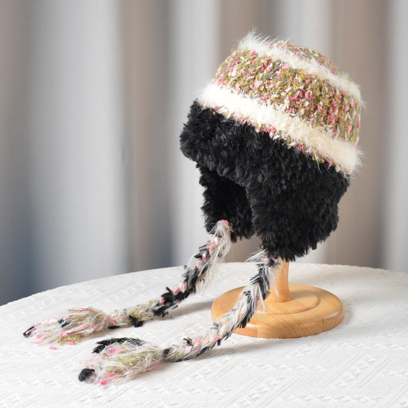 Autumn And Winter Plush Knitted Woolen Cap