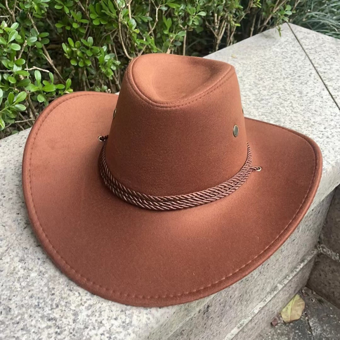 Woolen Hat Suede Western Denim Top Hat