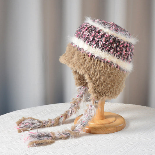 Autumn And Winter Plush Knitted Woolen Cap