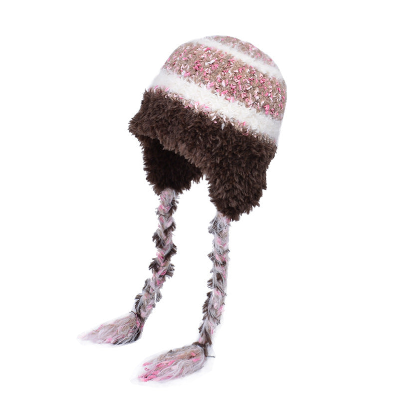 Autumn And Winter Plush Knitted Woolen Cap