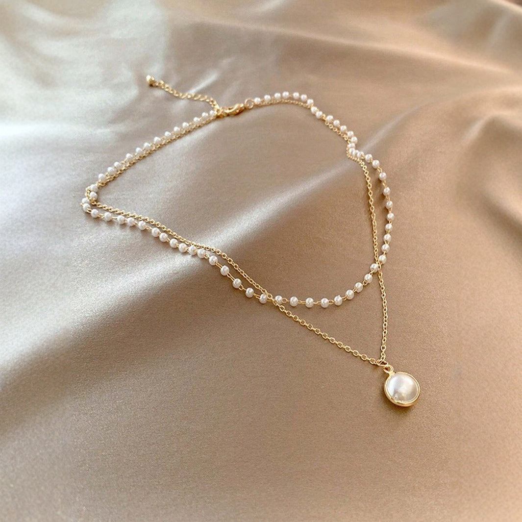 Double-layer Pearl Necklace Female Niche Design