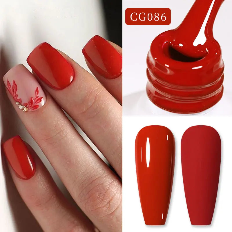 Red Series Gel Nail Polish Glitter Nail Art Varnish Semi Permanent Soak Off UV LED Gel