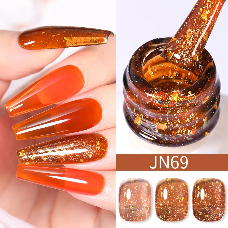 Red Series Gel Nail Polish Glitter Nail Art Varnish Semi Permanent Soak Off UV LED Gel