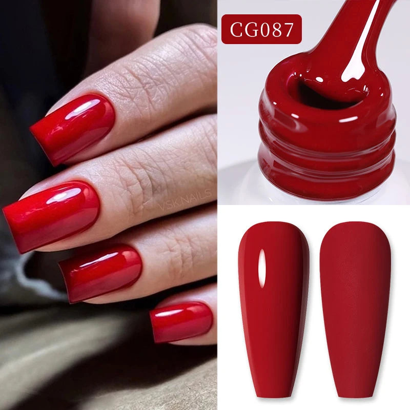 Red Series Gel Nail Polish Glitter Nail Art Varnish Semi Permanent Soak Off UV LED Gel