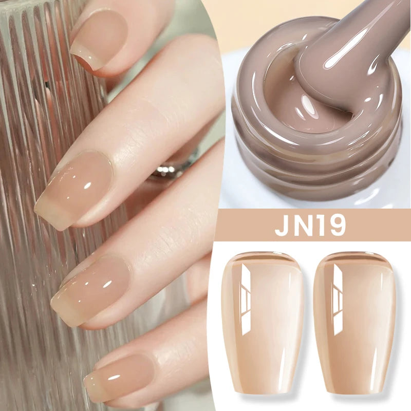 Gel Nail Polish Milky White Nude  Natural Color Translucent Jelly Gel