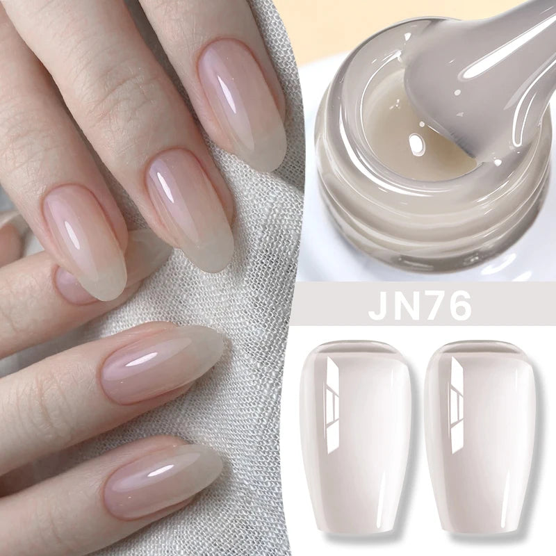 Gel Nail Polish Milky White Nude  Natural Color Translucent Jelly Gel