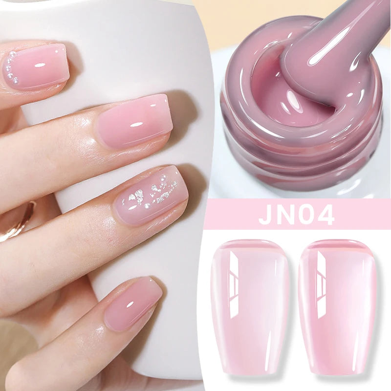 Gel Nail Polish Milky White Nude  Natural Color Translucent Jelly Gel