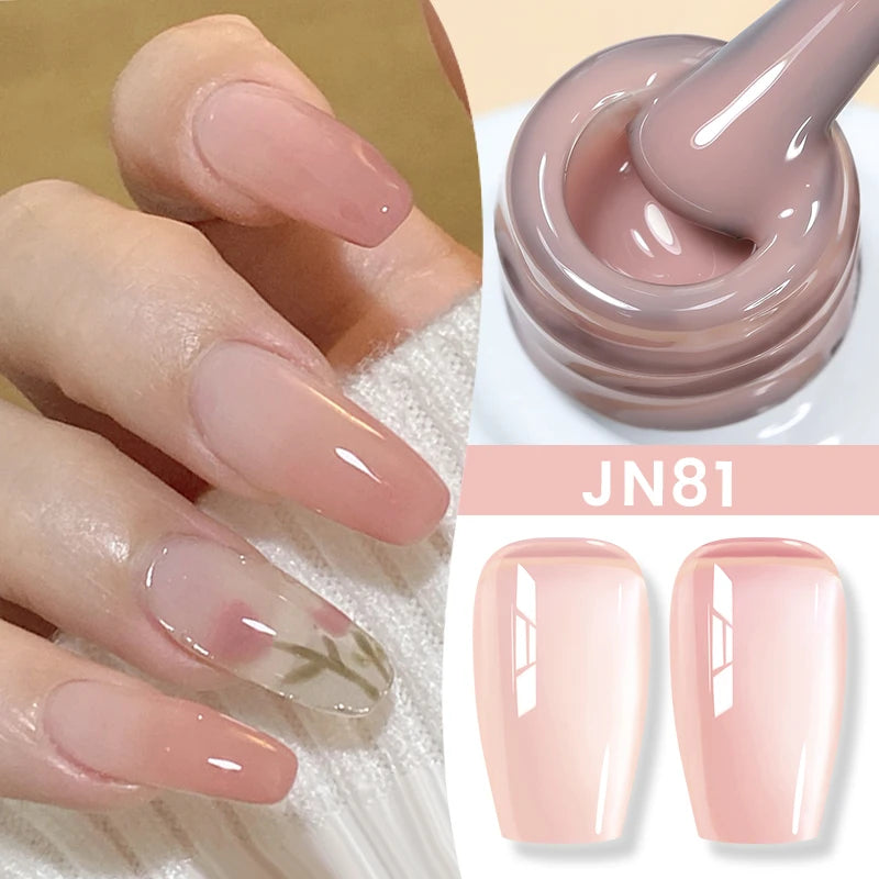 Gel Nail Polish Milky White Nude  Natural Color Translucent Jelly Gel