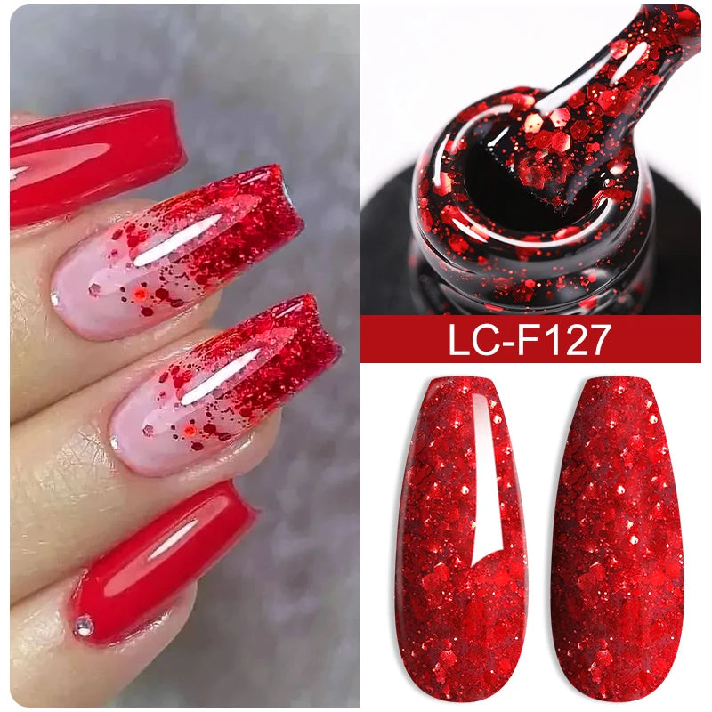 Glitter Sparkling Gel Nail Polish Colourful Shinning Manicure