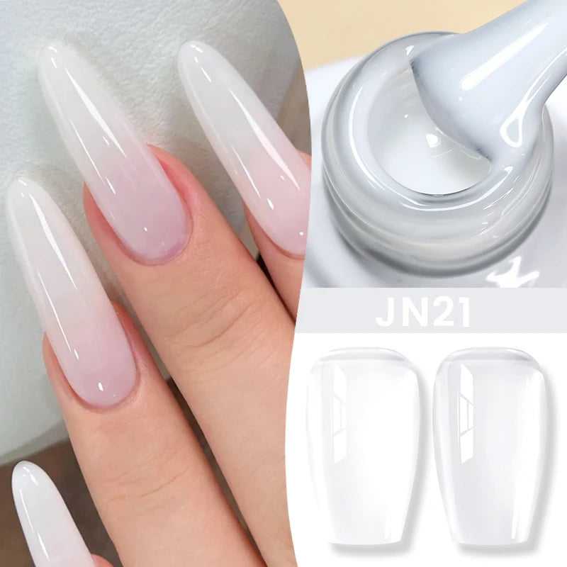 Gel Nail Polish Milky White Nude  Natural Color Translucent Jelly Gel