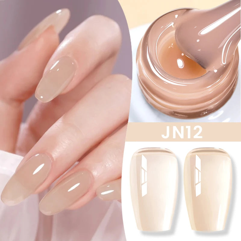 Gel Nail Polish Milky White Nude  Natural Color Translucent Jelly Gel