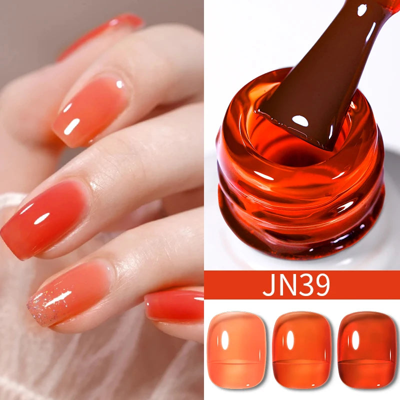 Red Series Gel Nail Polish Glitter Nail Art Varnish Semi Permanent Soak Off UV LED Gel