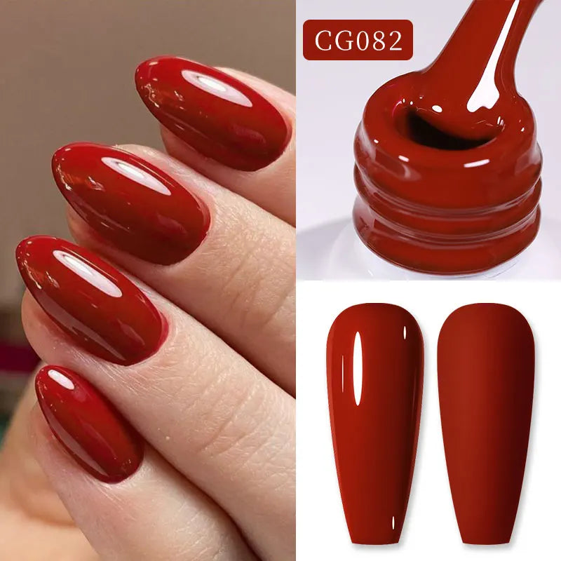 Red Series Gel Nail Polish Glitter Nail Art Varnish Semi Permanent Soak Off UV LED Gel