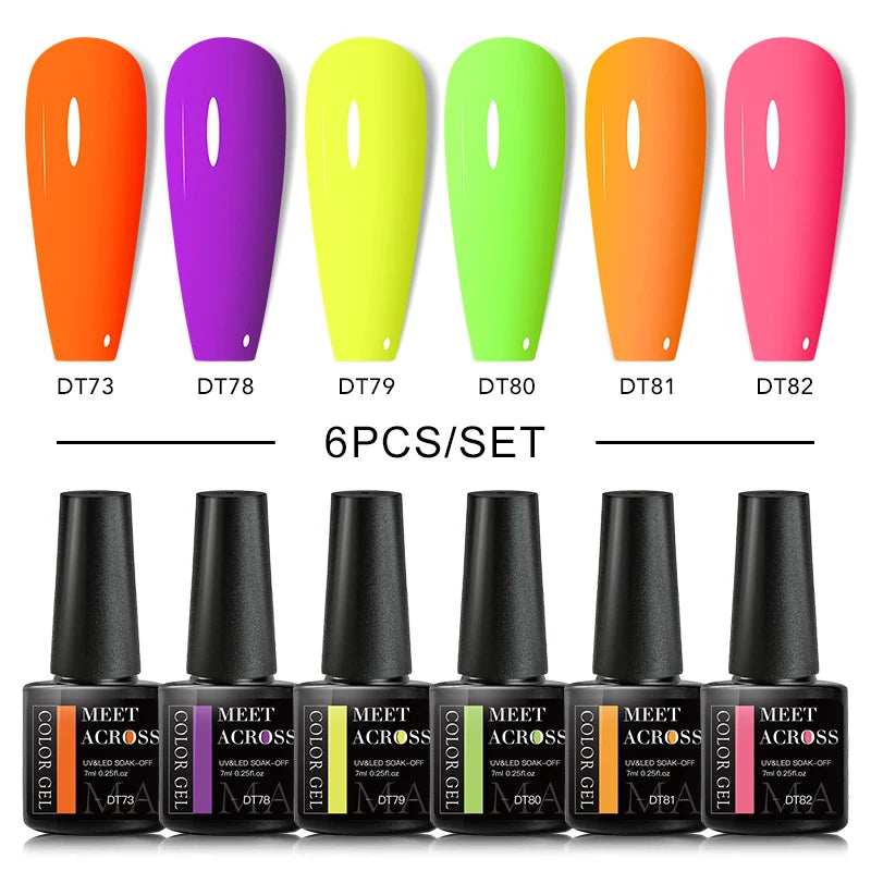 6Pcs Autumn Brown Color Gel Nail Polish Set Semi Permanent Varnishes Nail Art Design Hybrid Soak Off UV LED Gel Manicure Gel Kit