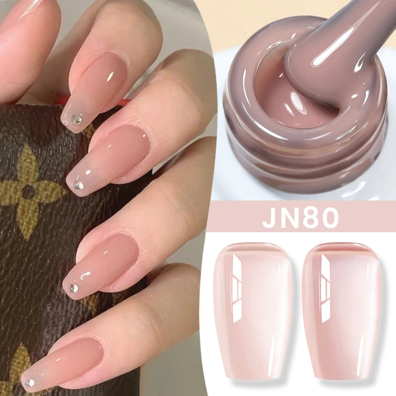 Gel Nail Polish Milky White Nude  Natural Color Translucent Jelly Gel