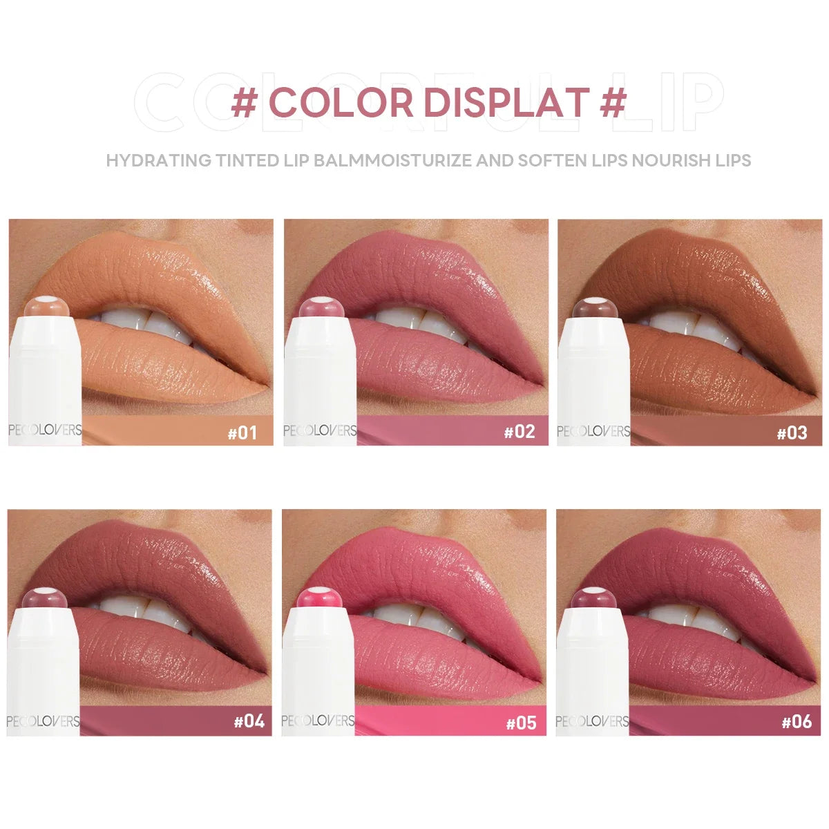 2-in-1 Nude Lipstick Matte Red Lip Balm Moisturizing 6 Colors Sandwich
