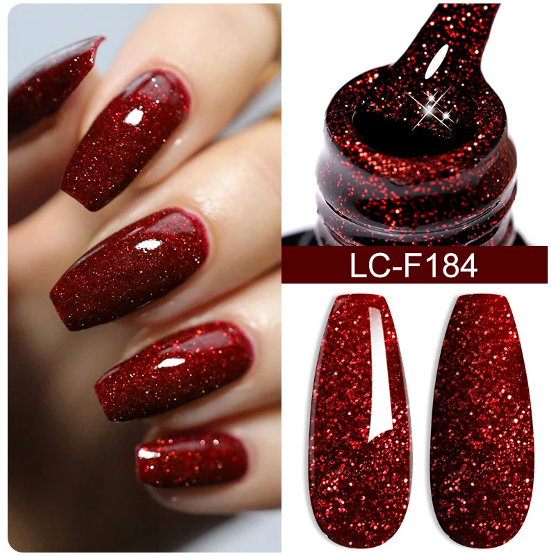 Glitter Sparkling Gel Nail Polish Colourful Shinning Manicure