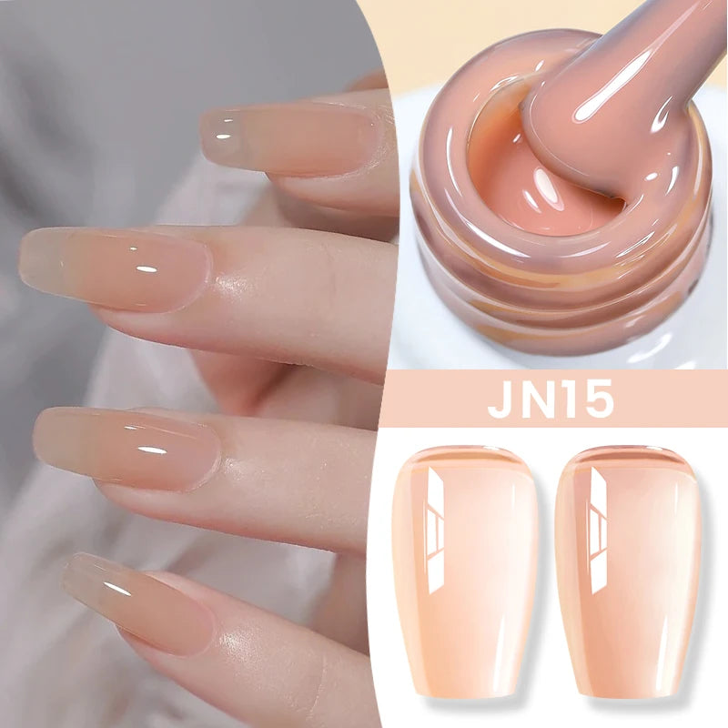 Gel Nail Polish Milky White Nude  Natural Color Translucent Jelly Gel