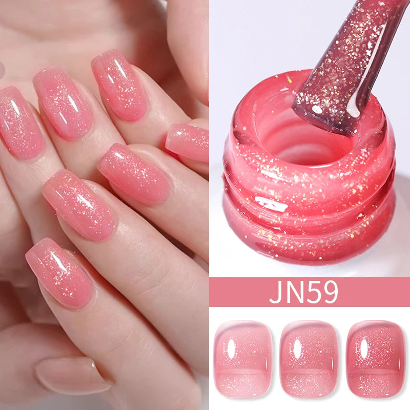 Red Series Gel Nail Polish Glitter Nail Art Varnish Semi Permanent Soak Off UV LED Gel