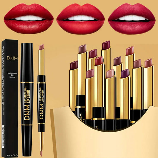 Double-ended Non-stick Long Lasting Lipstick Lip Liner