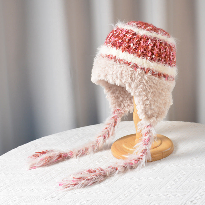 Autumn And Winter Plush Knitted Woolen Cap