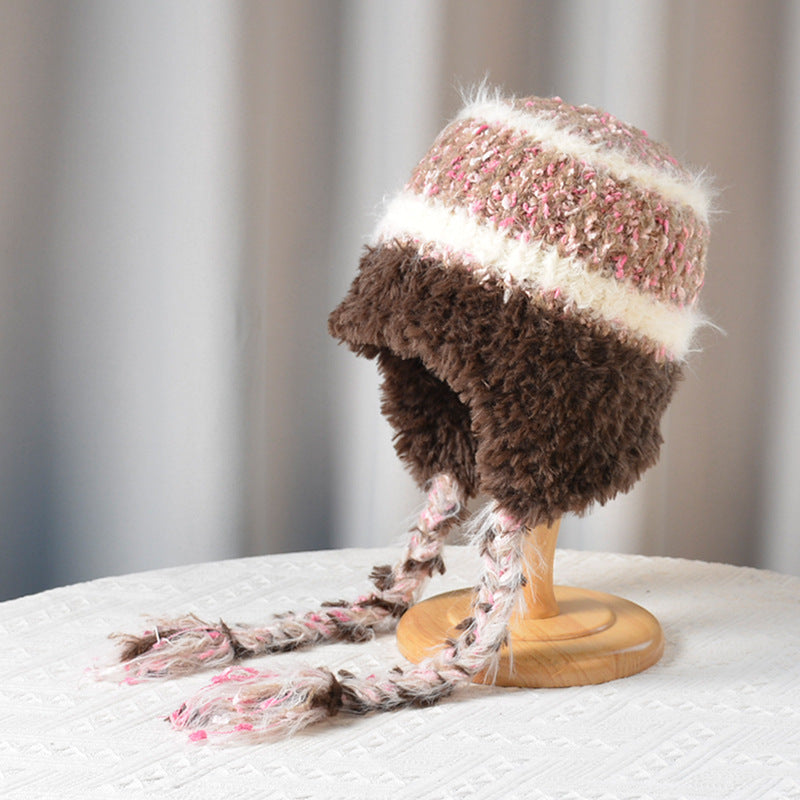 Autumn And Winter Plush Knitted Woolen Cap