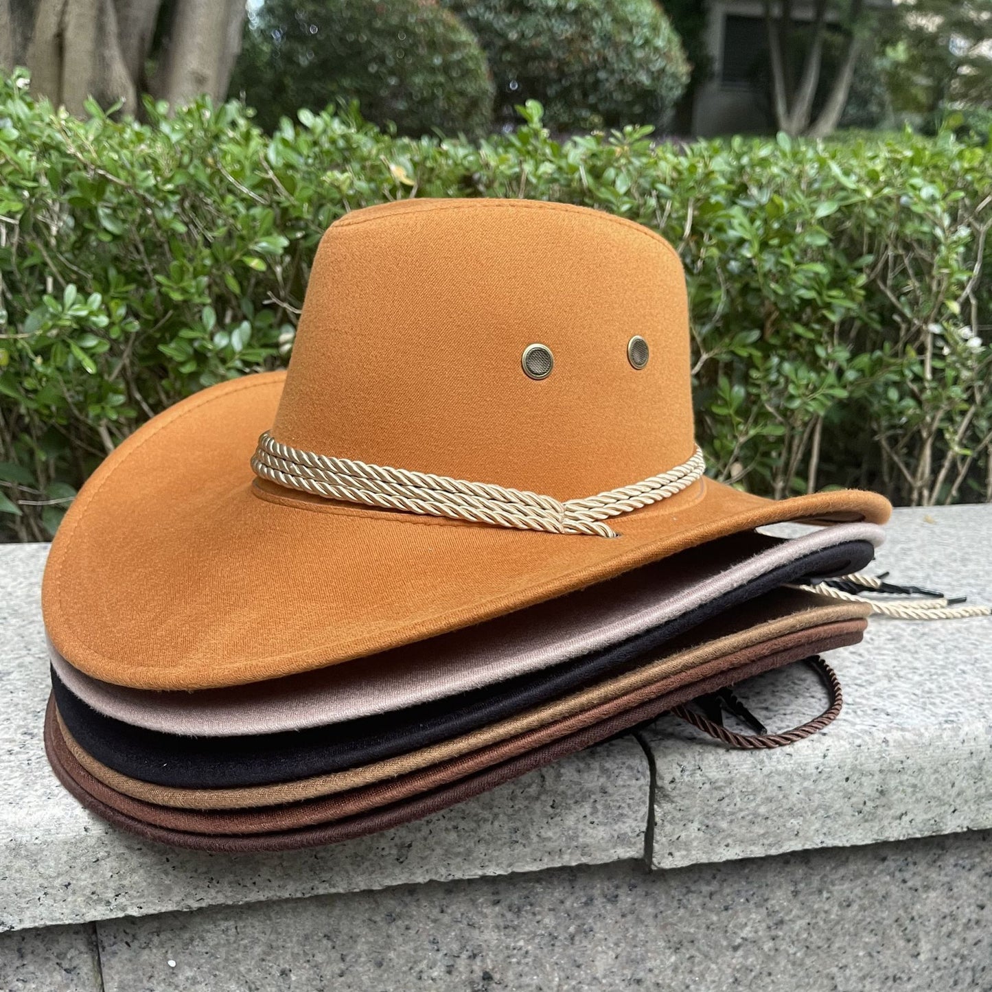 Woolen Hat Suede Western Denim Top Hat